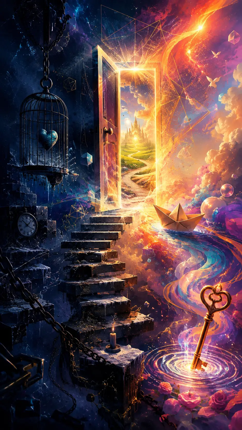 Surreal fantasy symbols revealing a hidden inner world