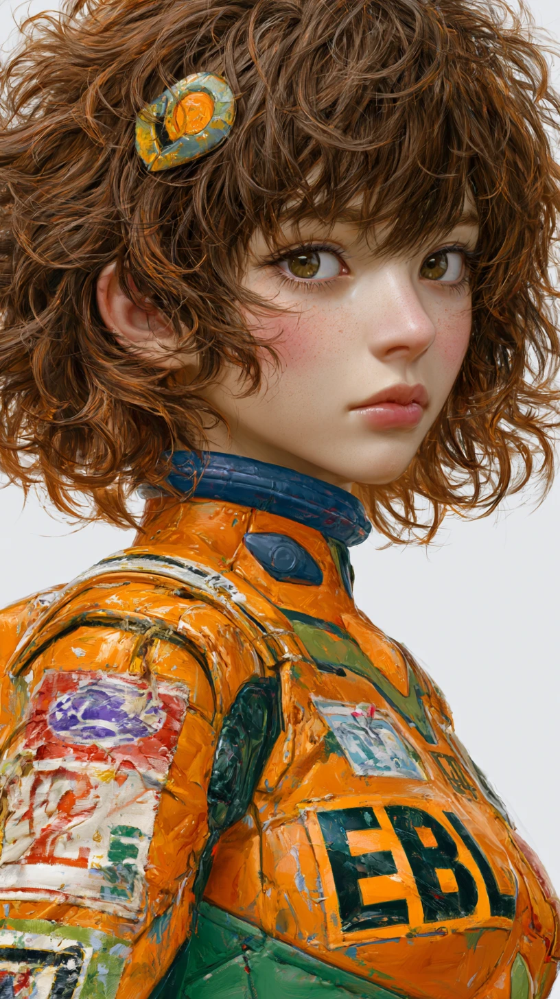 Anime girl in futuristic plugsuit digital painting portrait