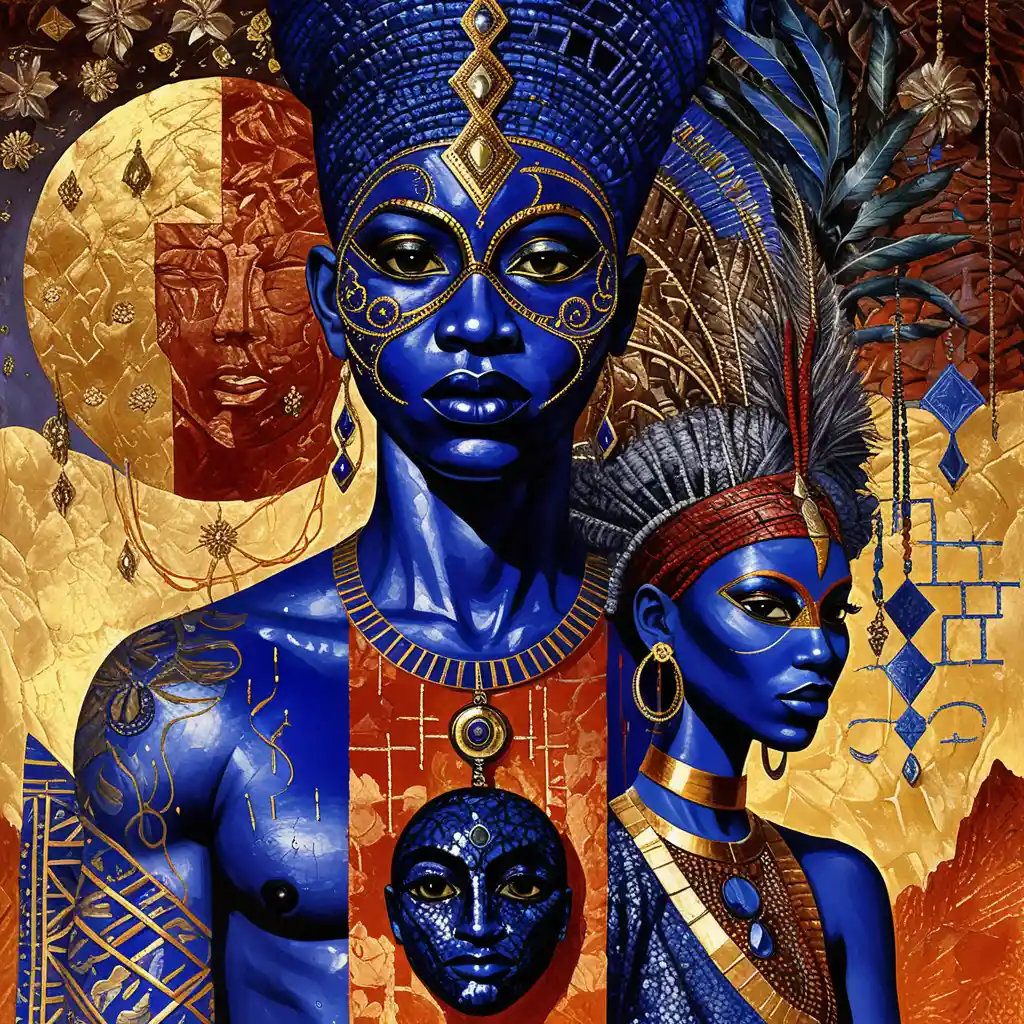 Surreal figurative painting of Black identity and memory
