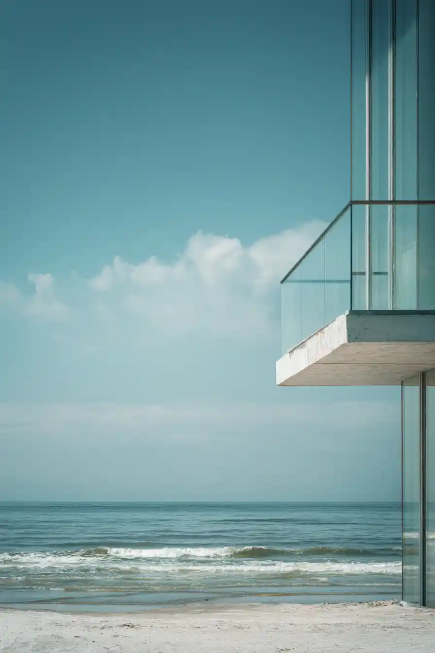 Biblioteca sumergida surreal que emerge de la orilla del mar Báltico