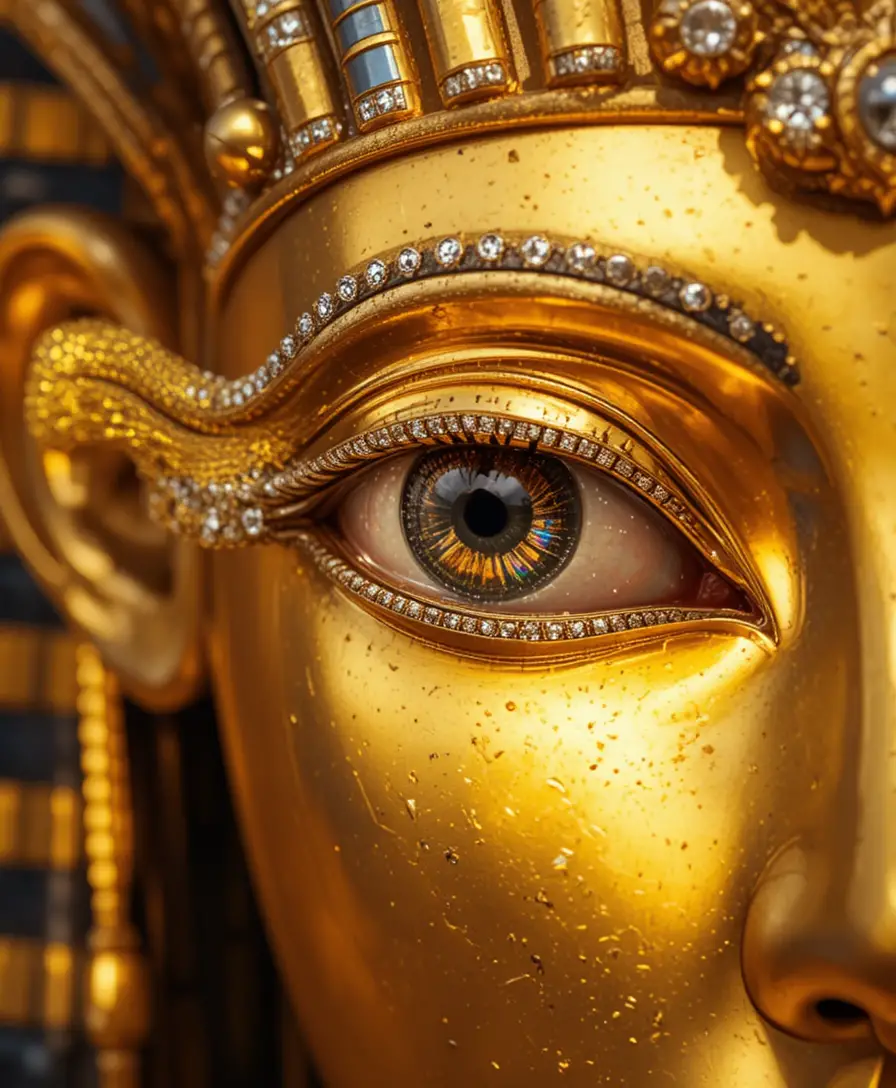 Symbole de l’Œil d’Horus doré avec accents de diamants