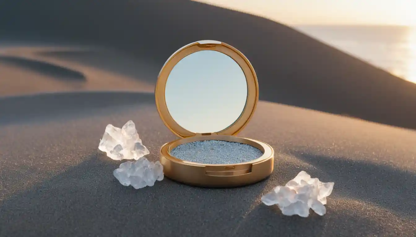 Compacto de luxo na areia vulcânica molhada com céu espelhado