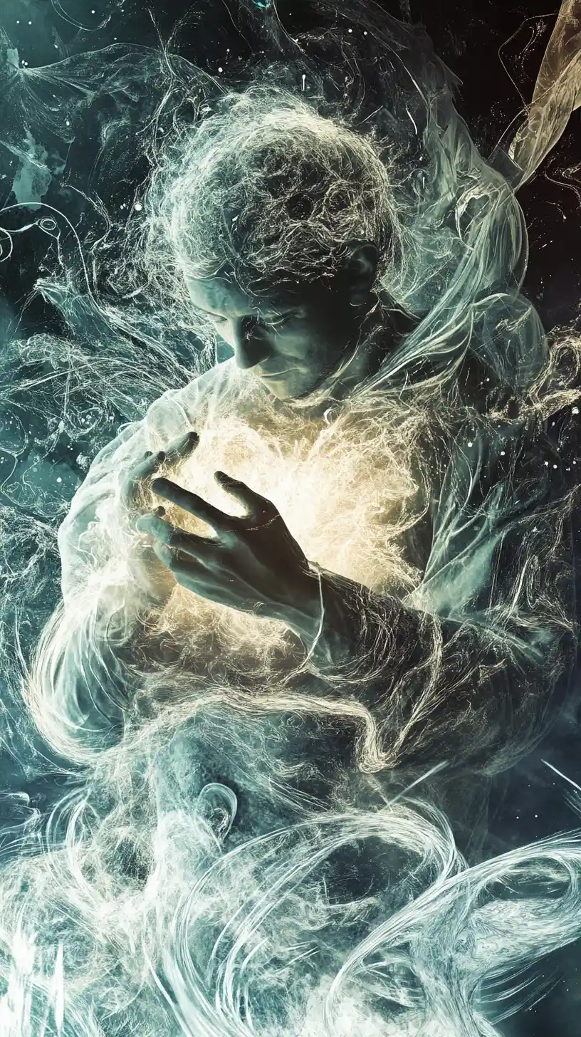 Abstract scene of verses and a restless heart