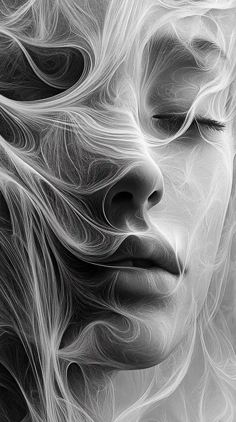 Light body moving through abstract poetic verses
