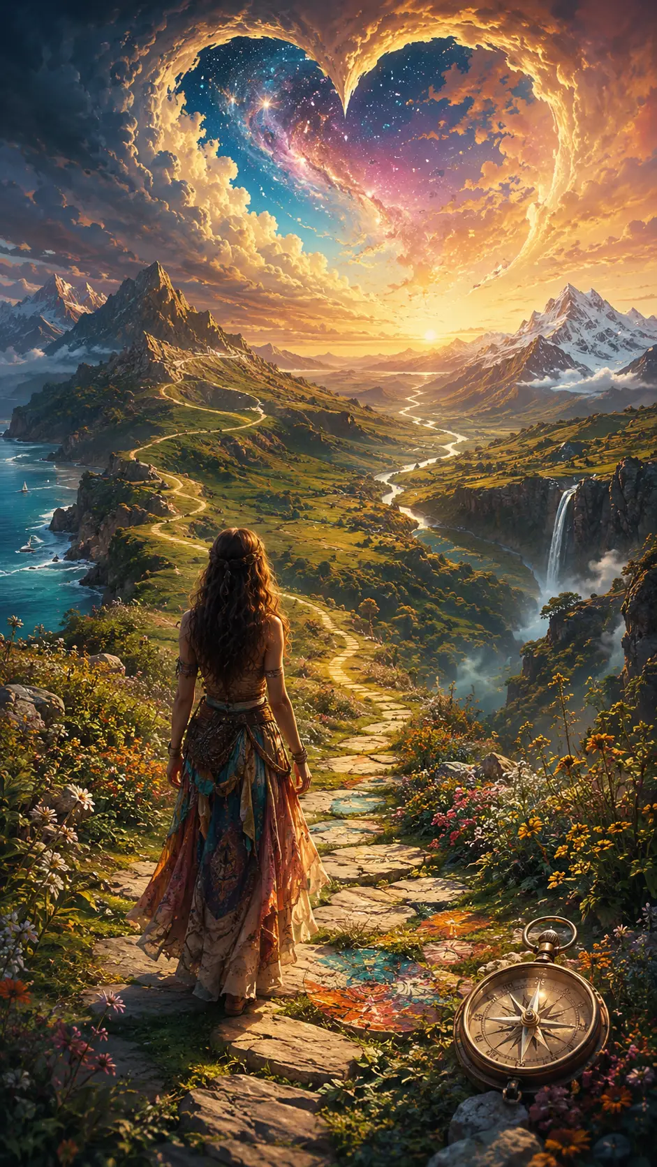 Abstract journey through twisting paths and hidden valleys