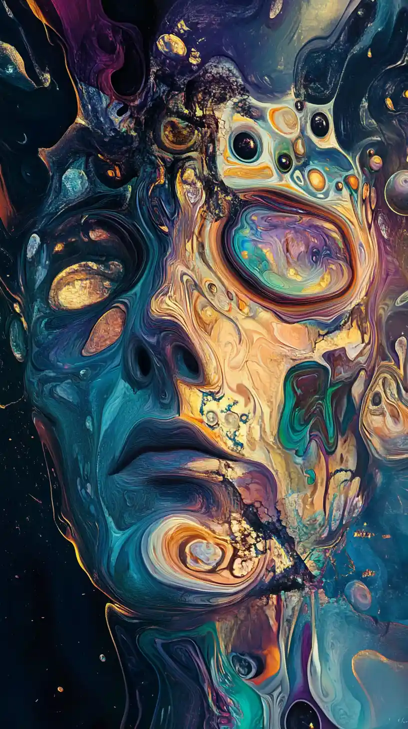 Open soda bubbles rising in a dark abstract scene