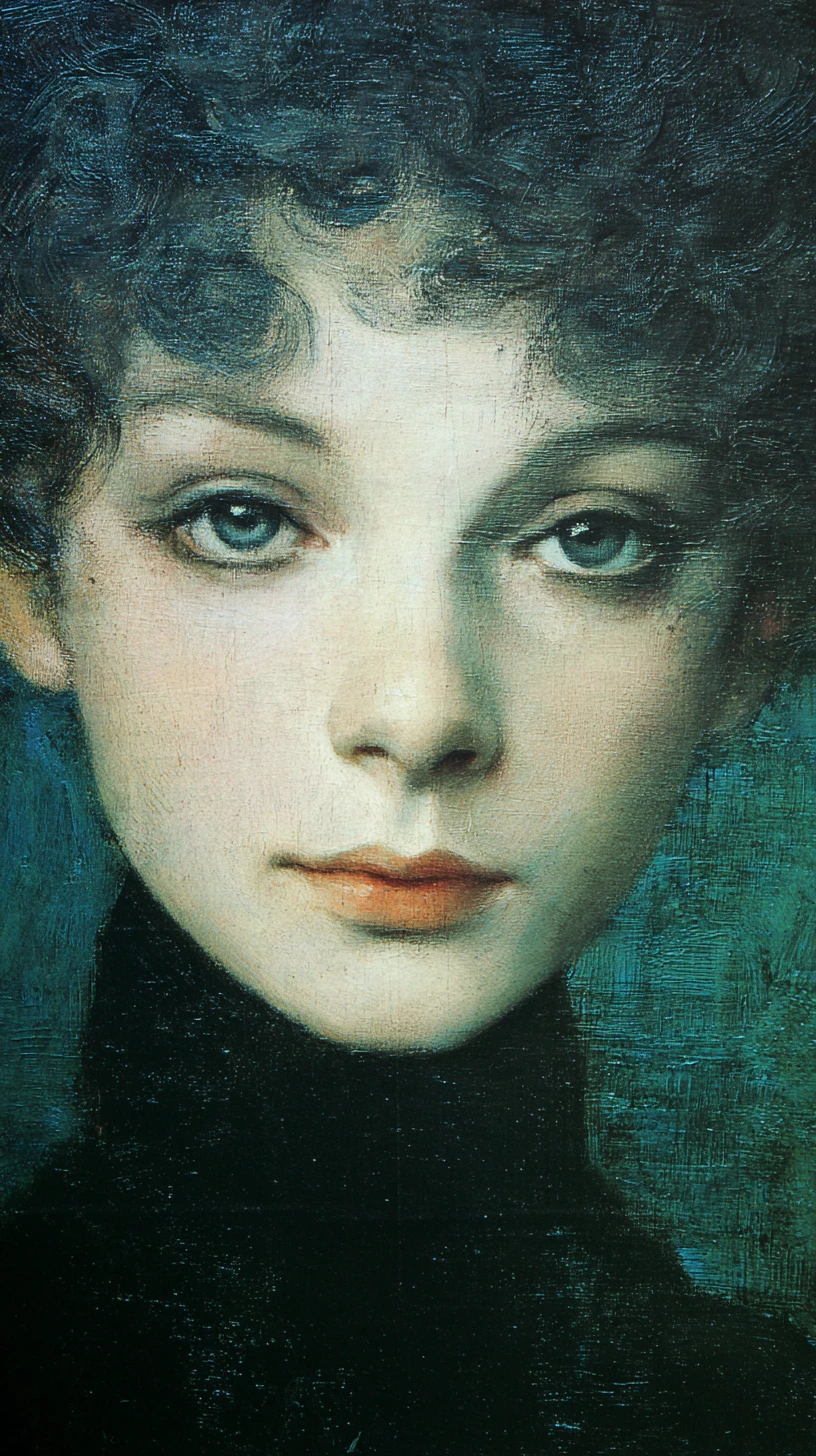 Retrato surreal en primer plano de una mujer junto al mar