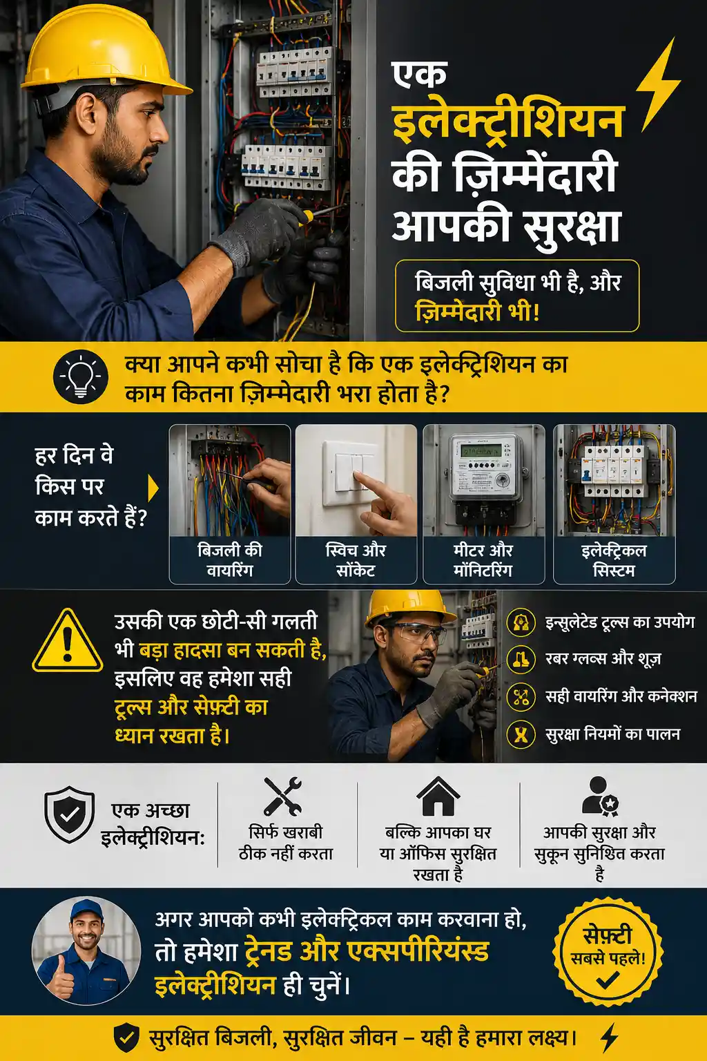 Professional electrician working with wiring and switches