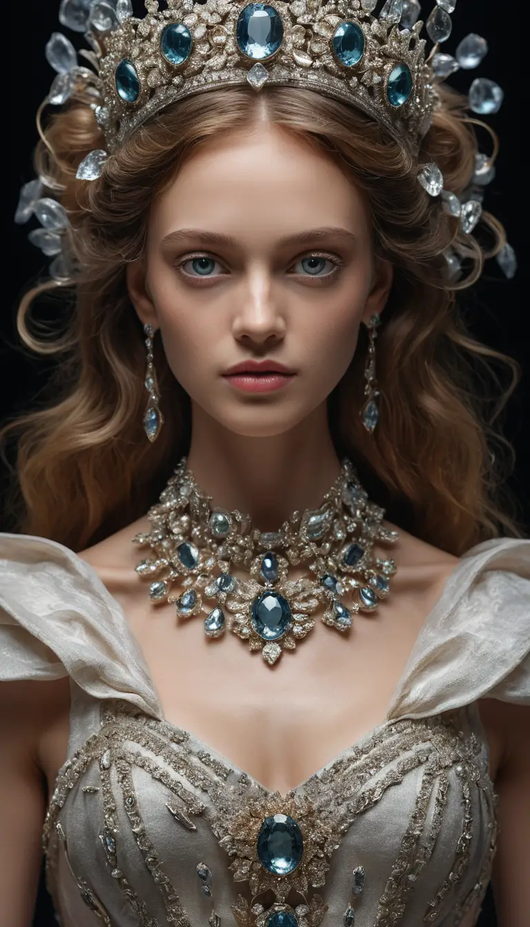 Retrato de mujer elegante en un dramático estilo 3D luminoso