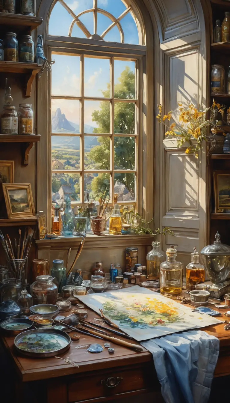 Pintura de fantasía con luz difusa suave y detalles intrincados