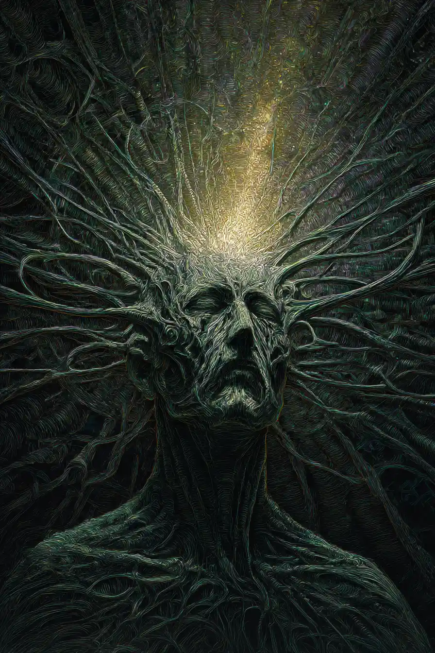 Sinister spiritual parasite rising above human consciousness