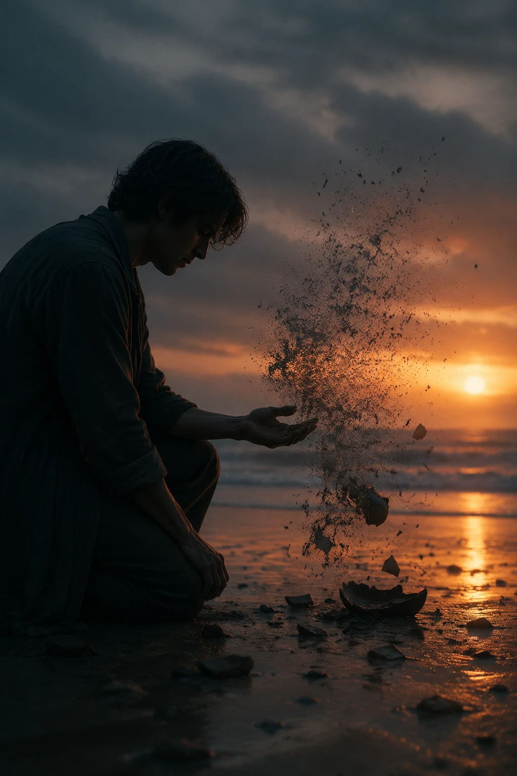 A fleeting presence fading into quiet emotional emptiness