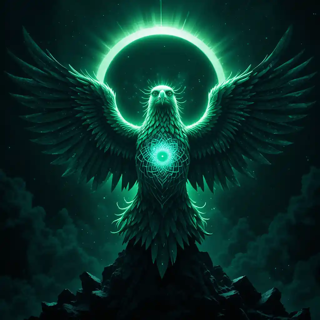 Eagle Portrait Illuminated By A Radiant Eclipse Glow