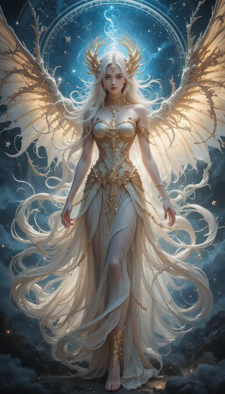 Anime dragon woman in a mystical fantasy world