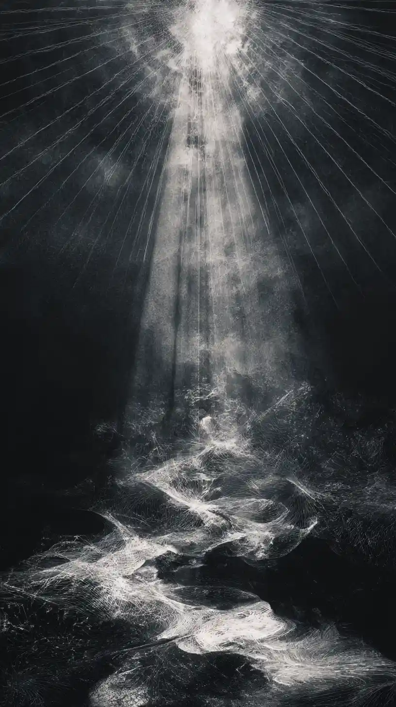 Light From The Sky Touching A Chosen Figure