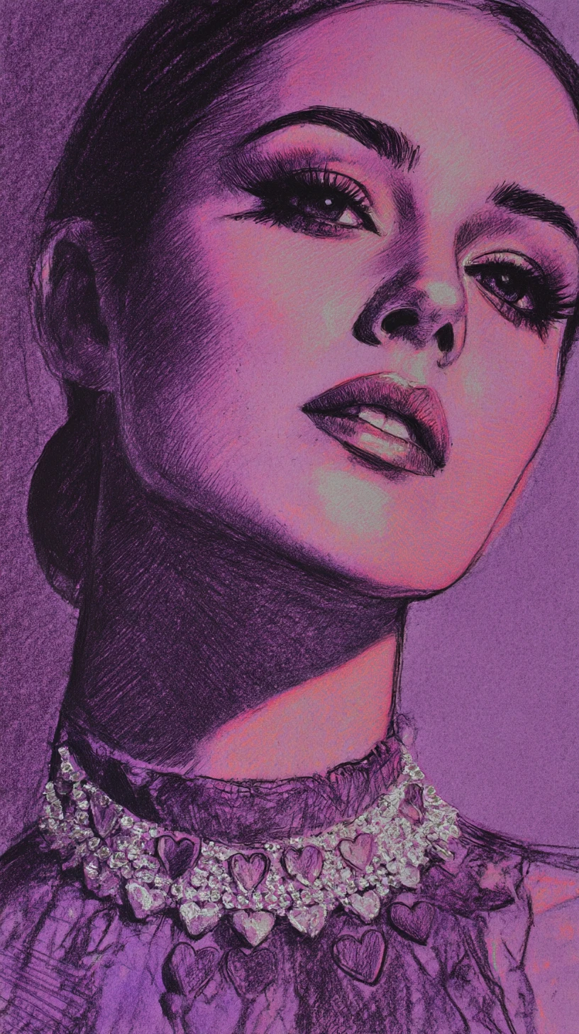 Dreamy charcoal fashion portrait of a full body woman