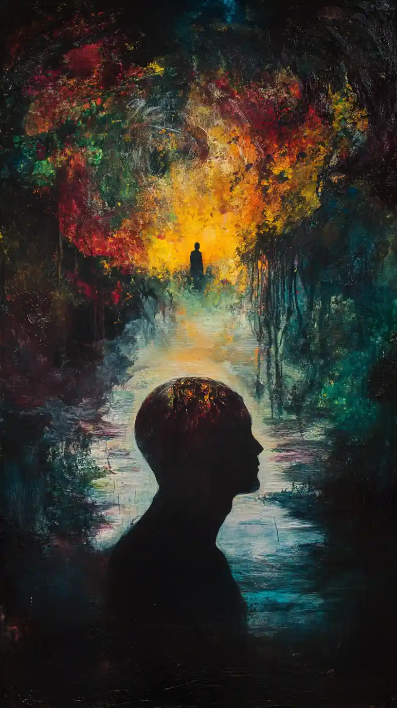 Dark foreboding scene questioning the value of comforting illusions