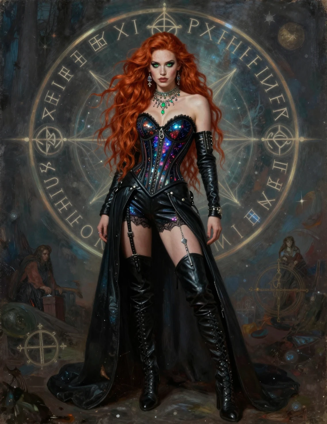 Valkyrie warrior pin up in glamorous corset armor
