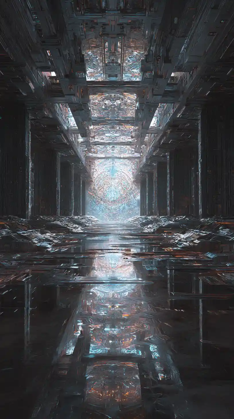 Abstract vision of shifting modes and dissolving reality