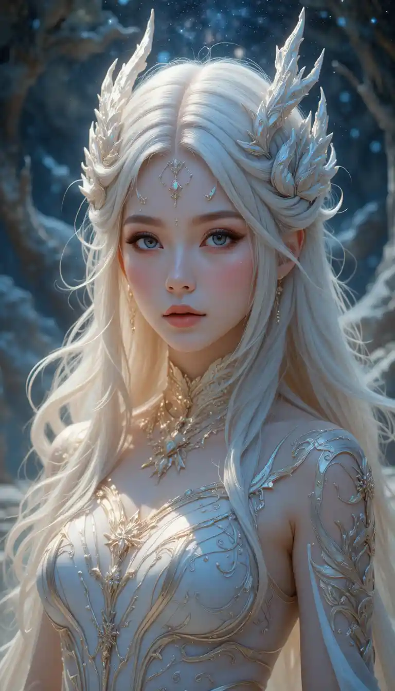 Anime dragon woman in a mystical fantasy universe