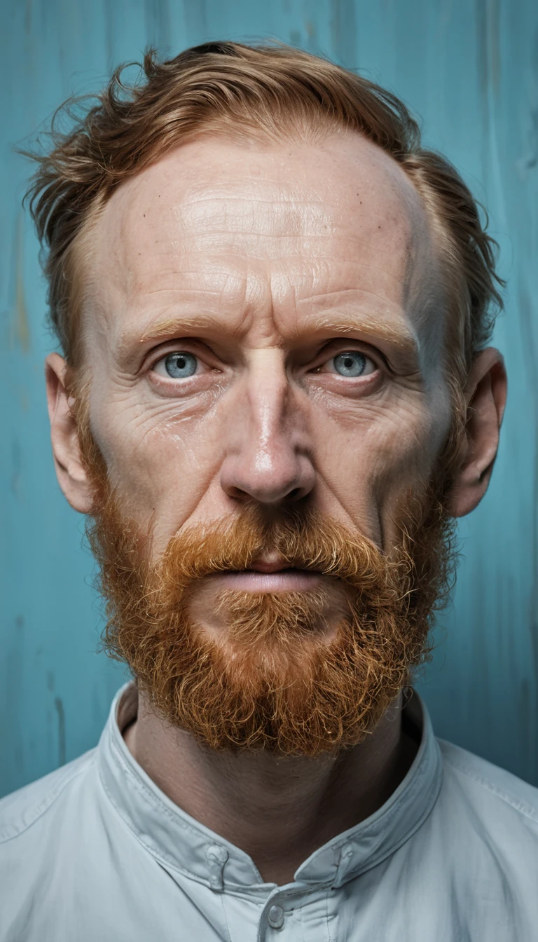 Retrato grotesco en primer plano de un hombre extremadamente viejo y calvo