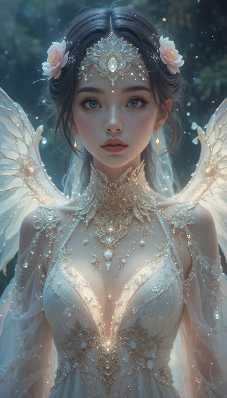 Jeune fille fantôme d’un royaume spirituel divin – illustration anime
