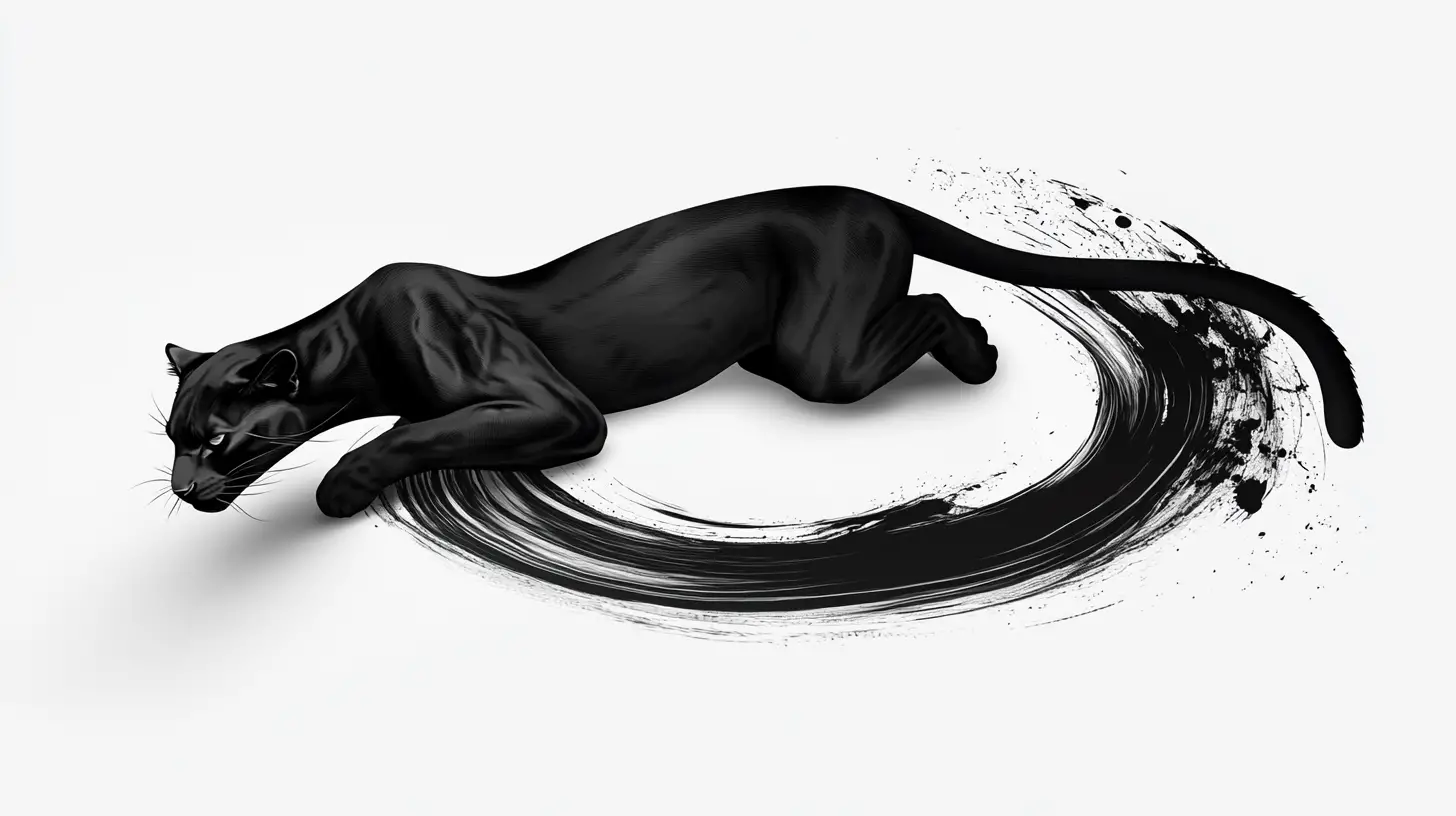 Pantera negra em forma de faixa de Möbius contínua