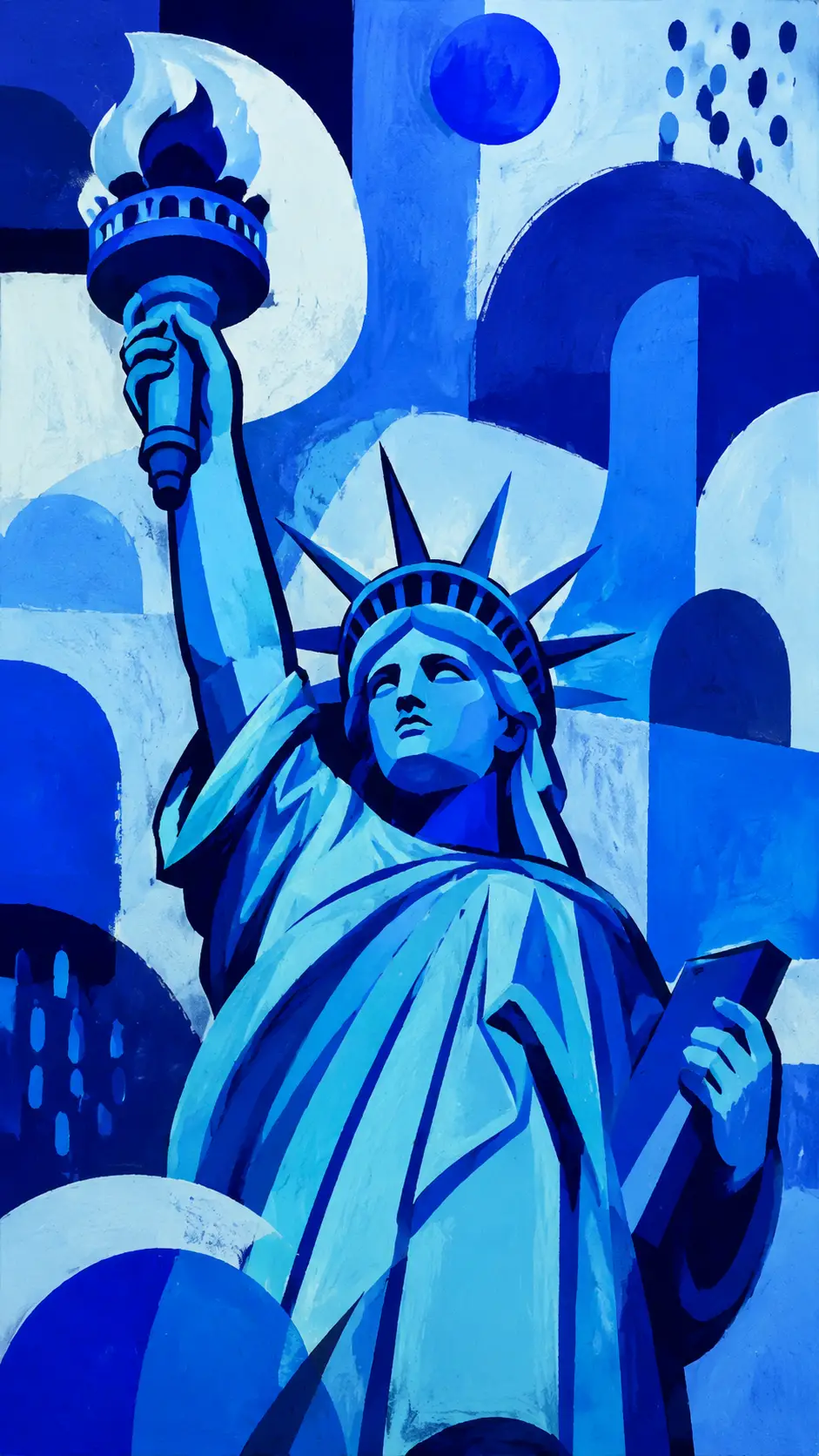 Visão pop art abstrata da Estátua da Liberdade