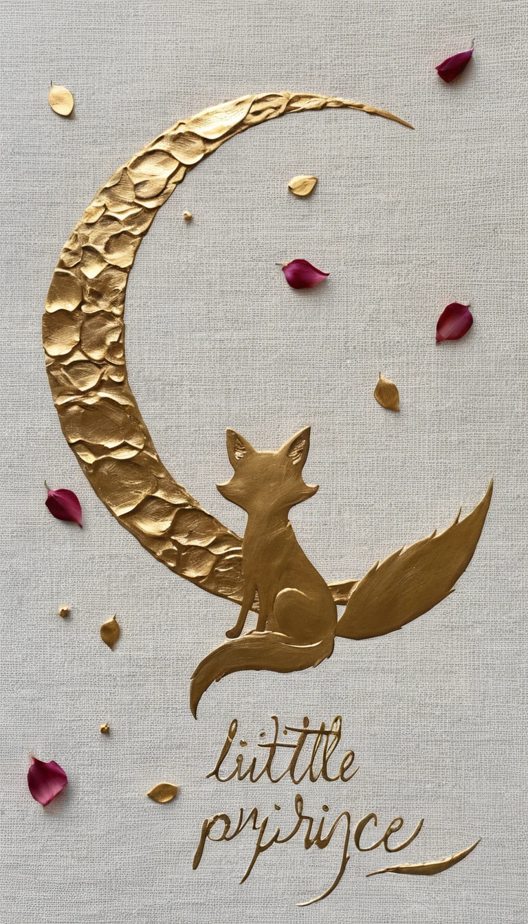 Peinture minimaliste du Petit Prince sur la lune