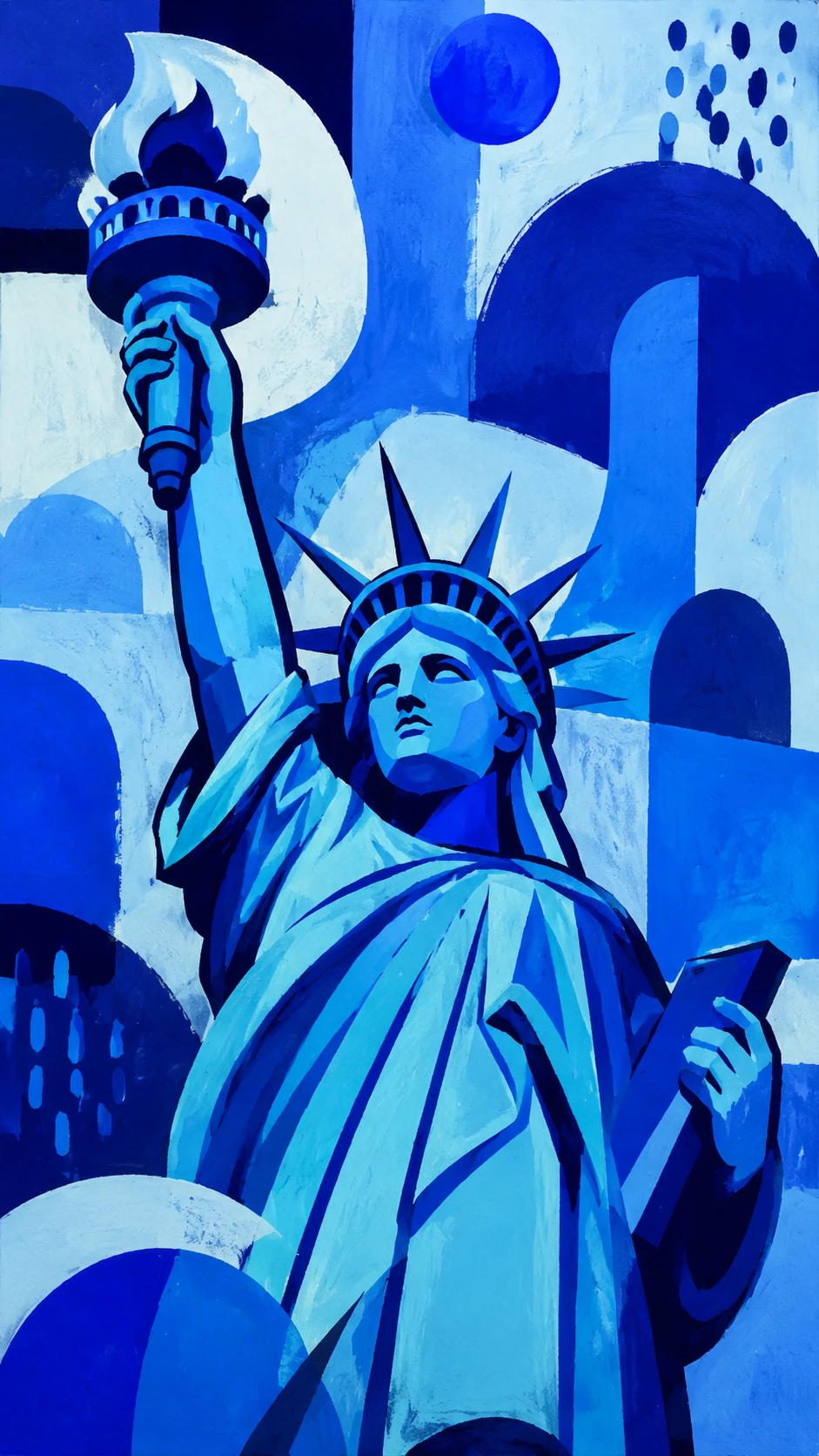 Visão pop art abstrata da Estátua da Liberdade