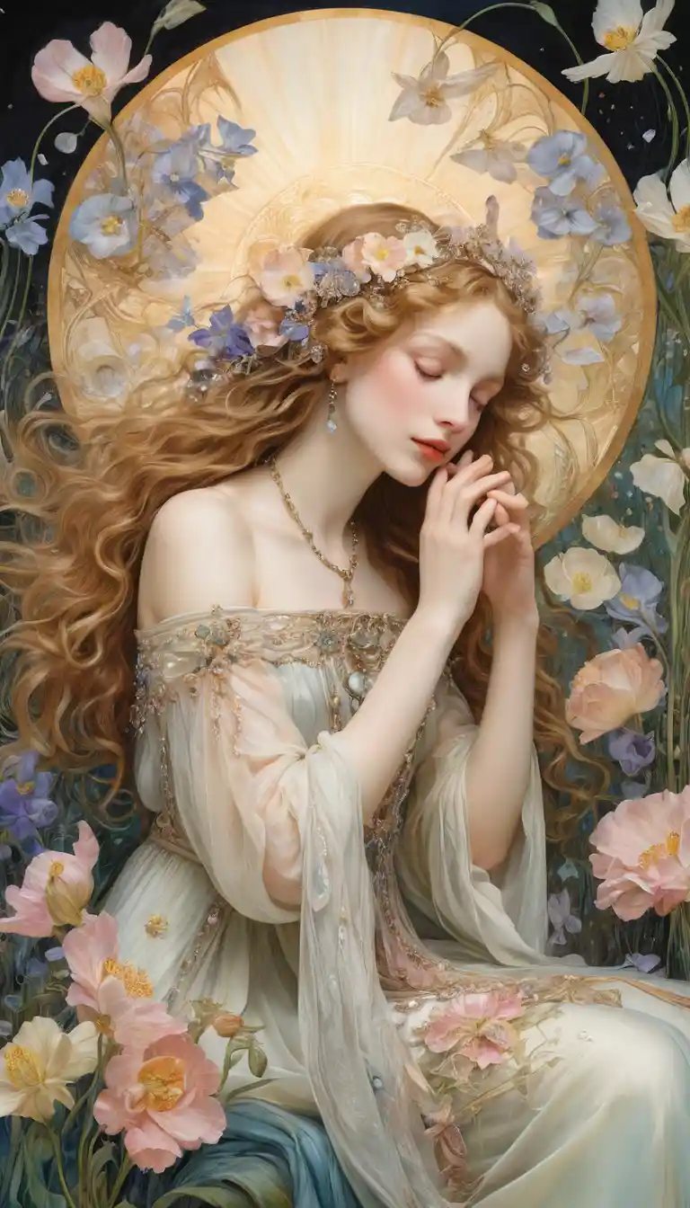 Escena romántica y luminosa de flores de cosmos e iris
