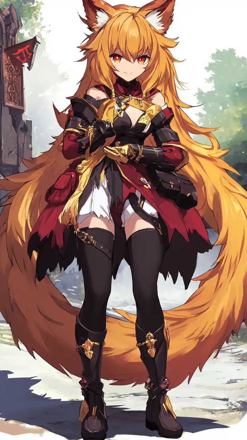 Fox eared anime girl gaming on a cozy couch