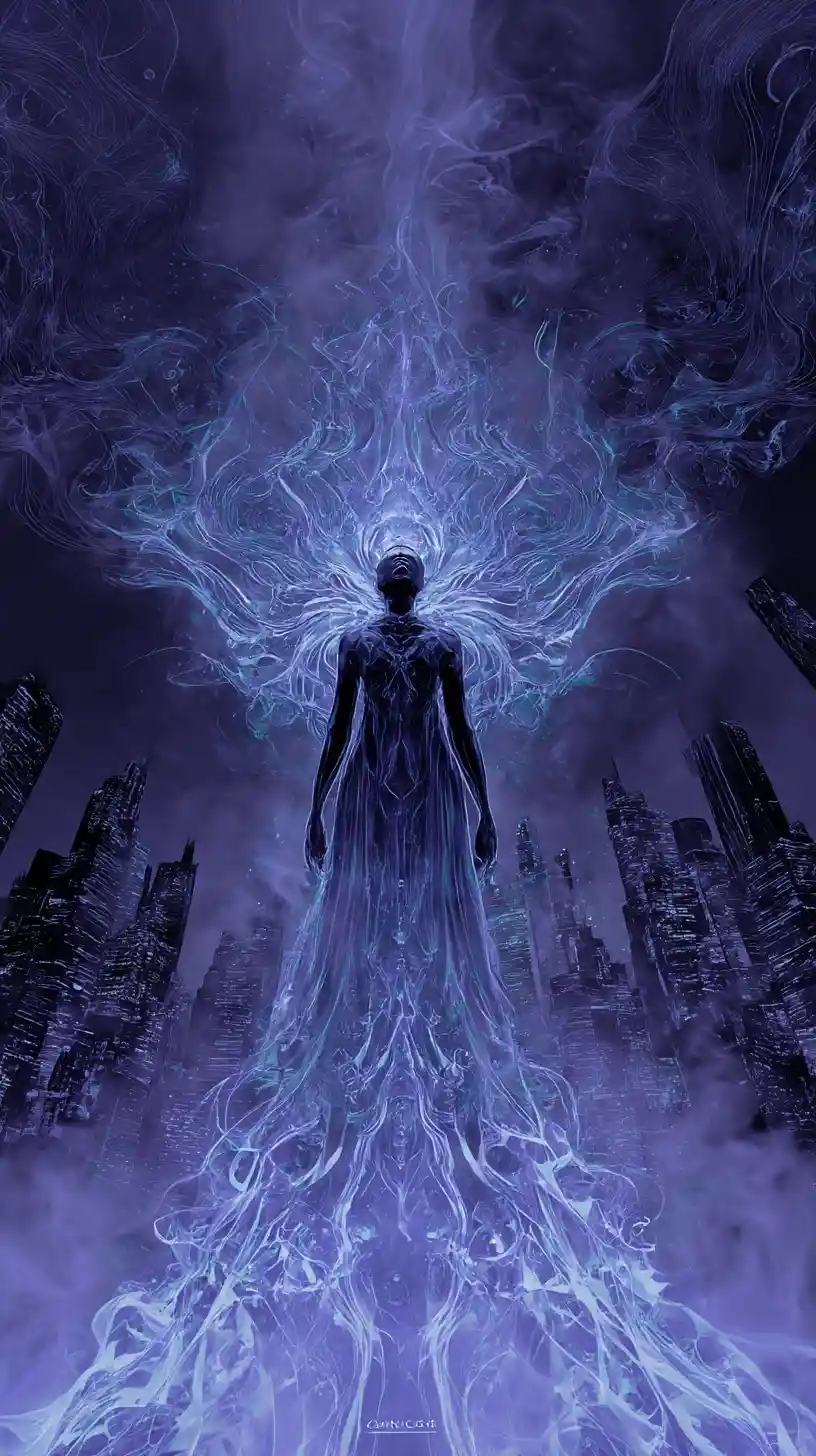 Abstract mirage of fear and oppressive surveillance