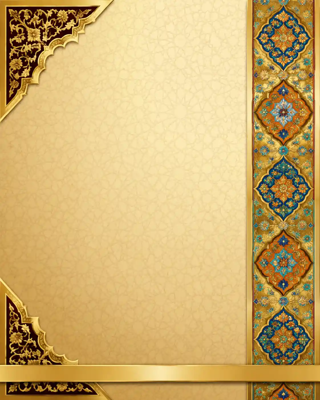 Fondo geométrico islámico lujoso con borde ornamental