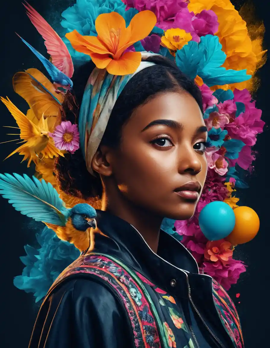 Vibrant digital illustration with artistic color harmony