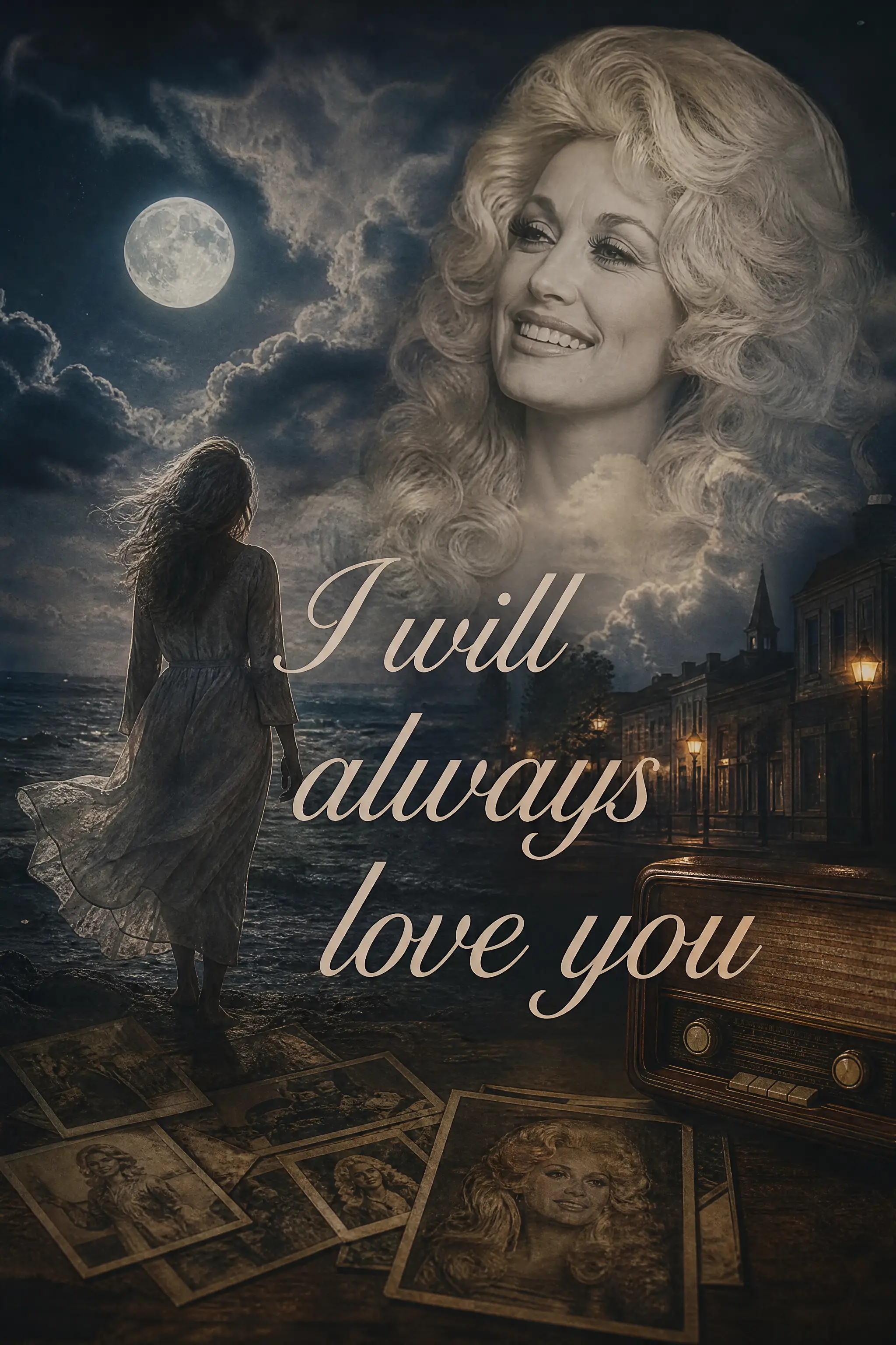 Arte de texto melancólico inspirado en I Will Always Love You