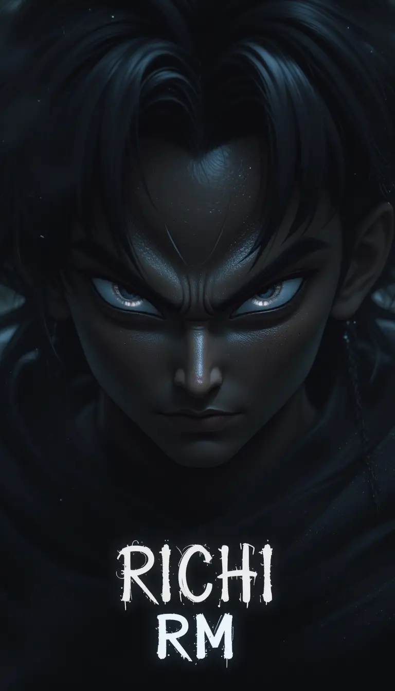 Half shadowed male face emerging from a dark background