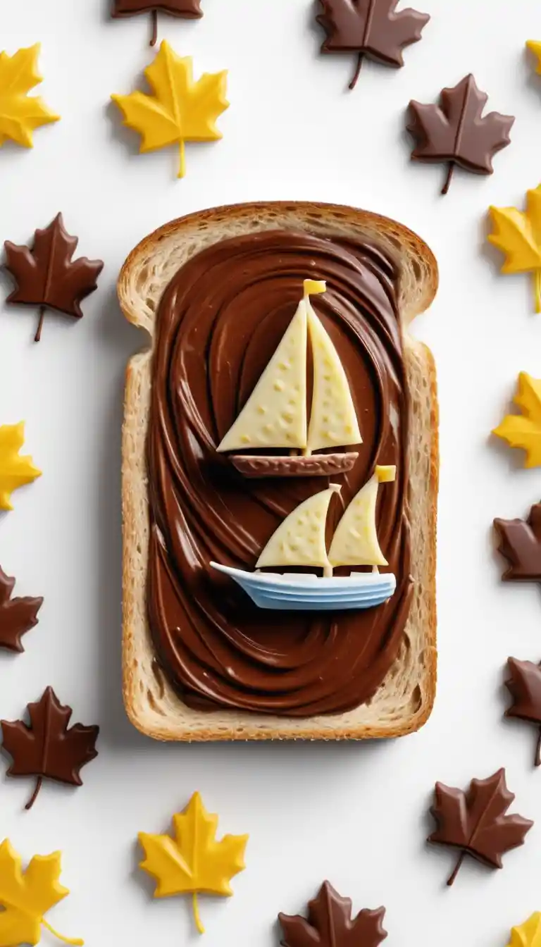 Top view 3D illustration of toast with foam sketch