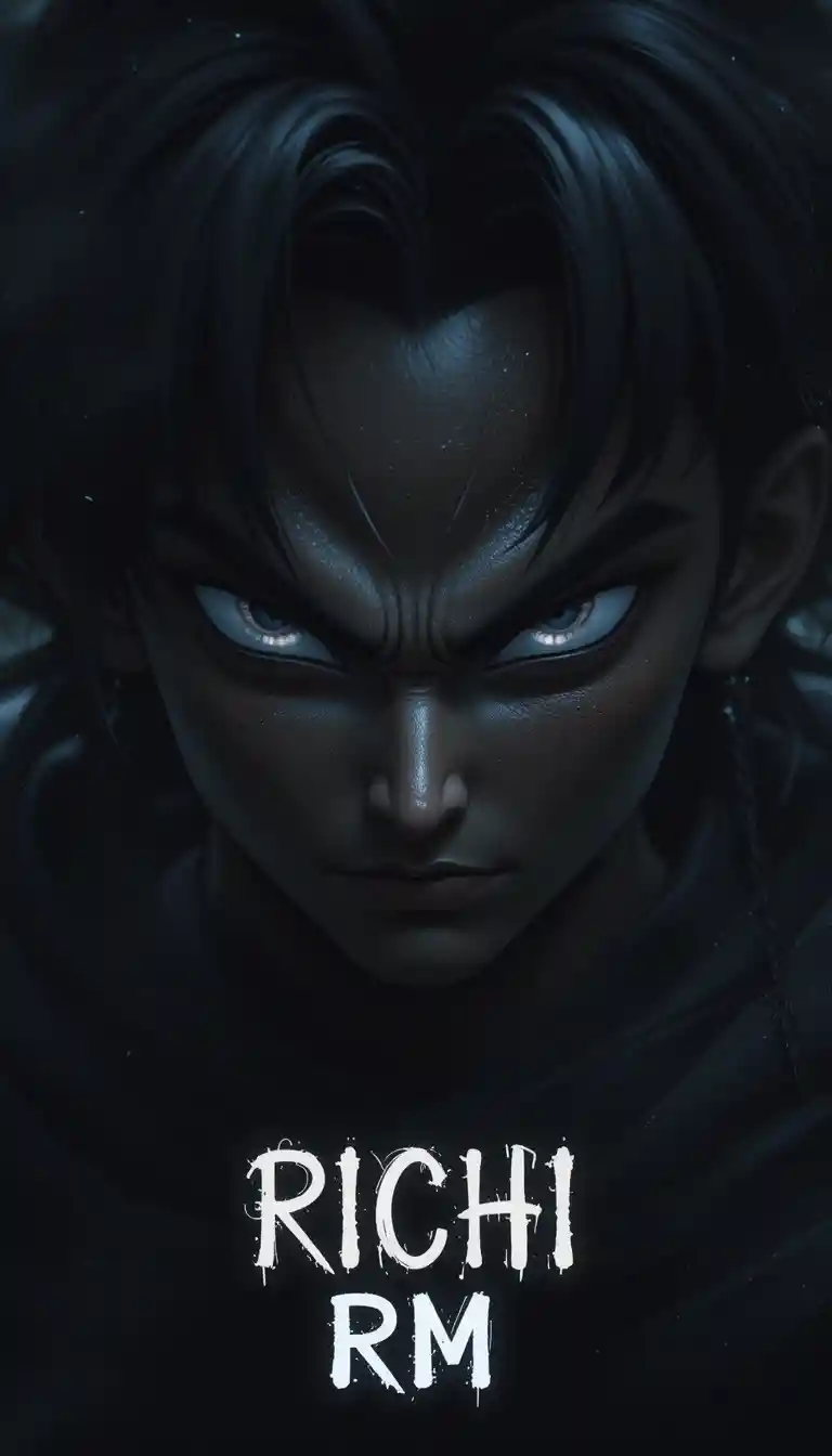 Half shadowed male face emerging from a dark background