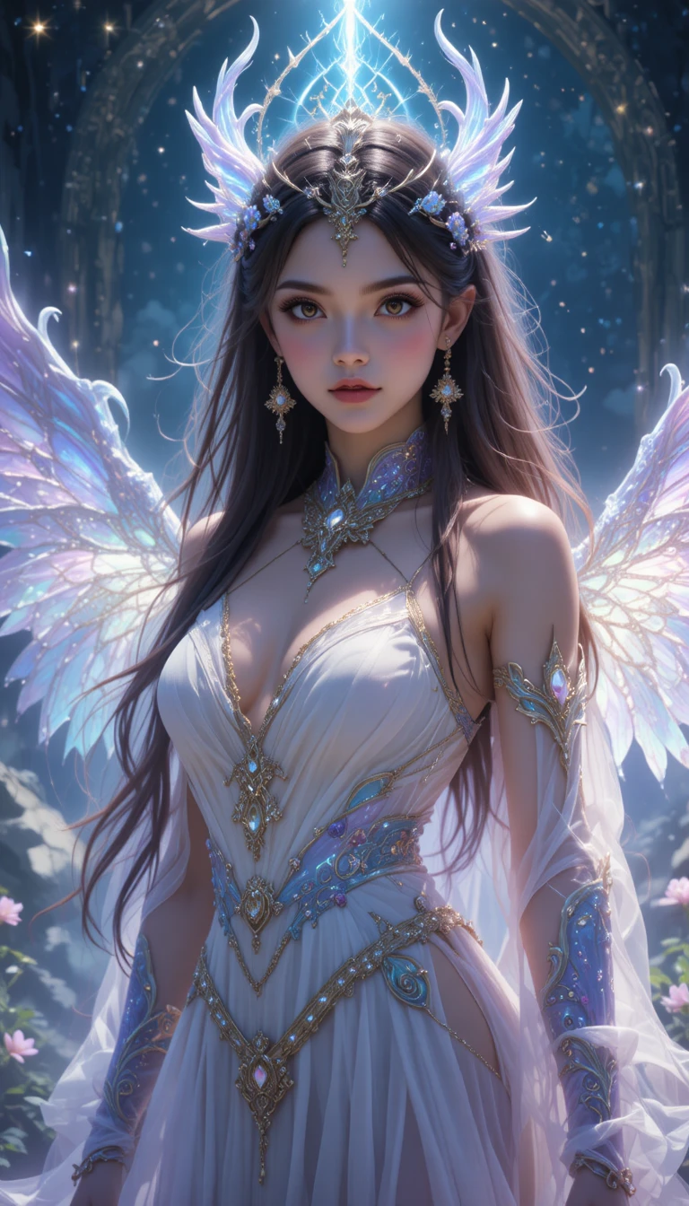 Joven chica pandawa de anime en un mundo de fantasía místico