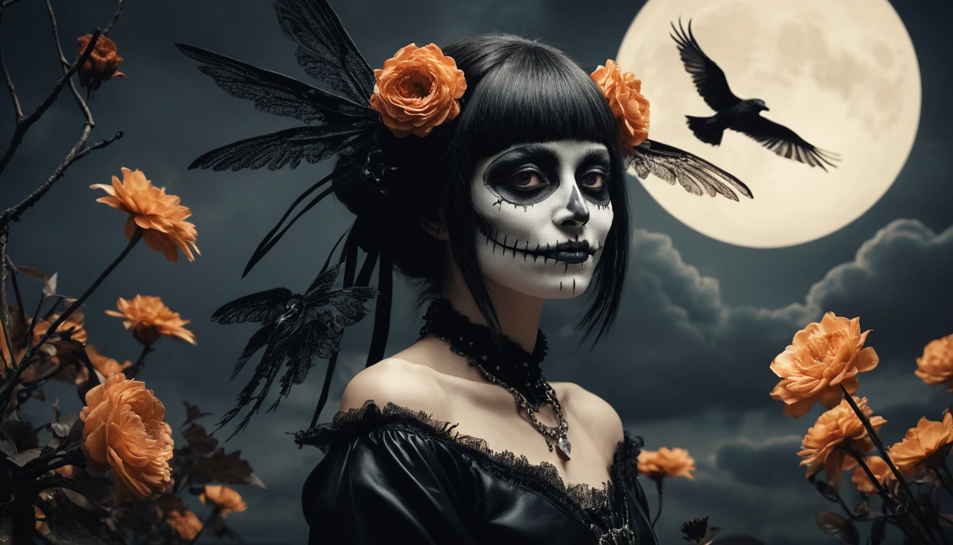 Hermanas segadoras valquirias punk bajo un eclipse rojo sangre