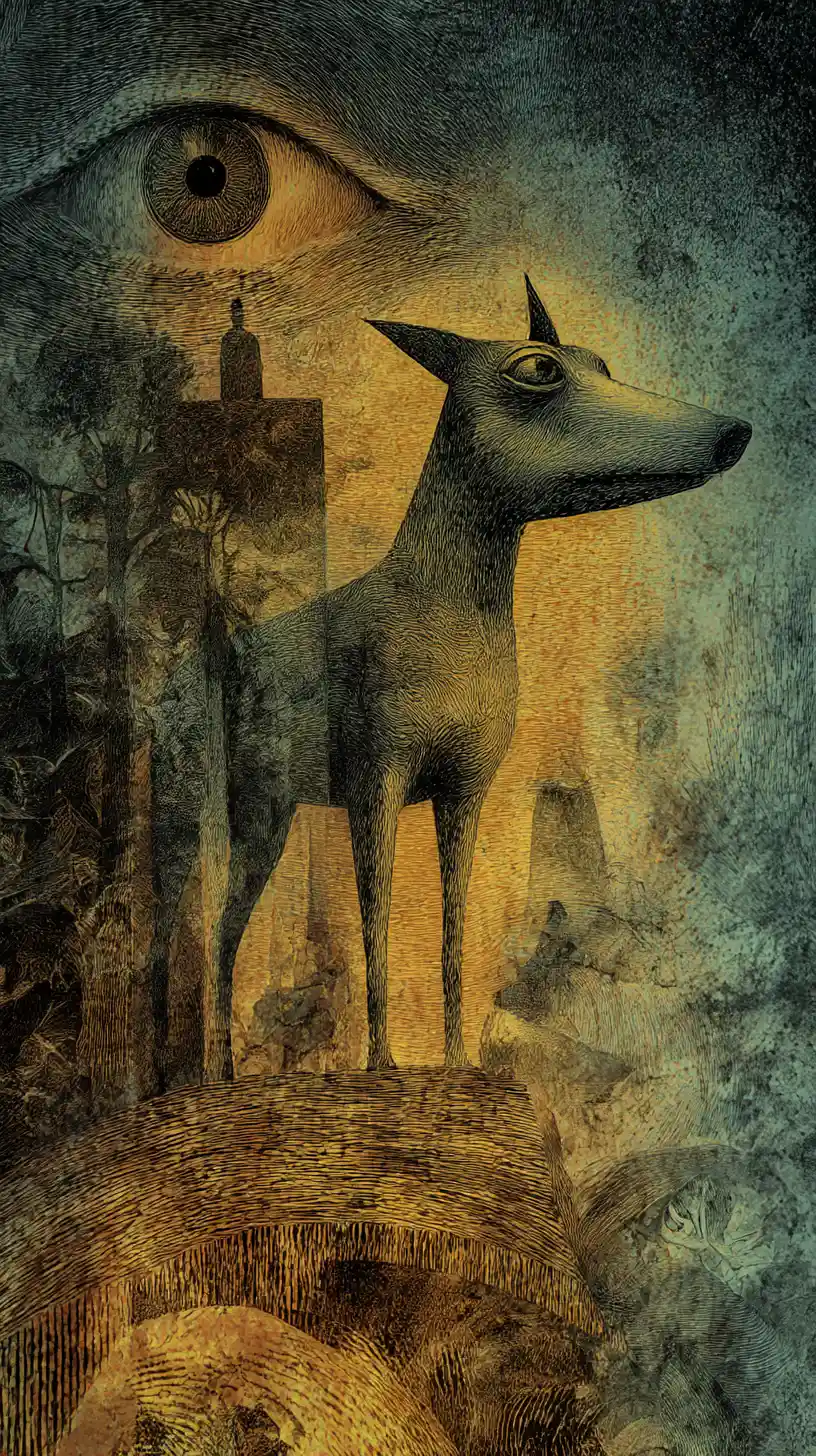 Endangered animal standing alone in a simple scene