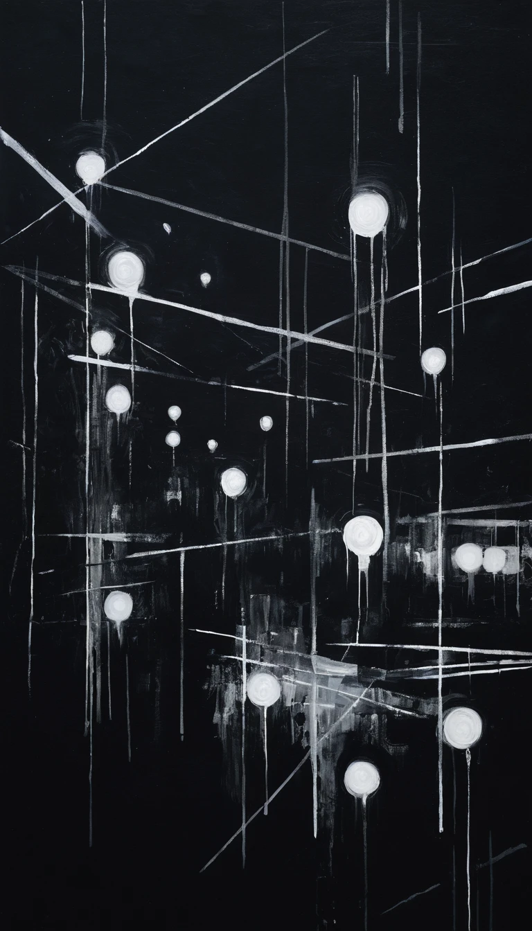 Primer plano de formas abstractas monocromas en pintura digital oscura