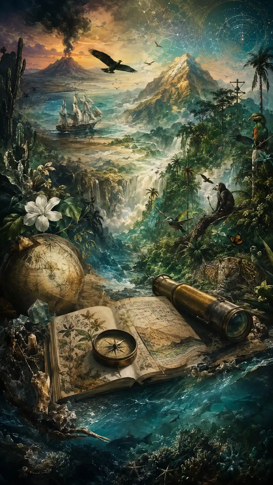 Epic digital landscape inspired by classic nature explorations