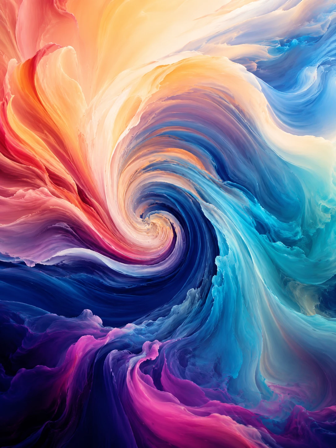 Abstract swirl of pleasant colors in balanced composition