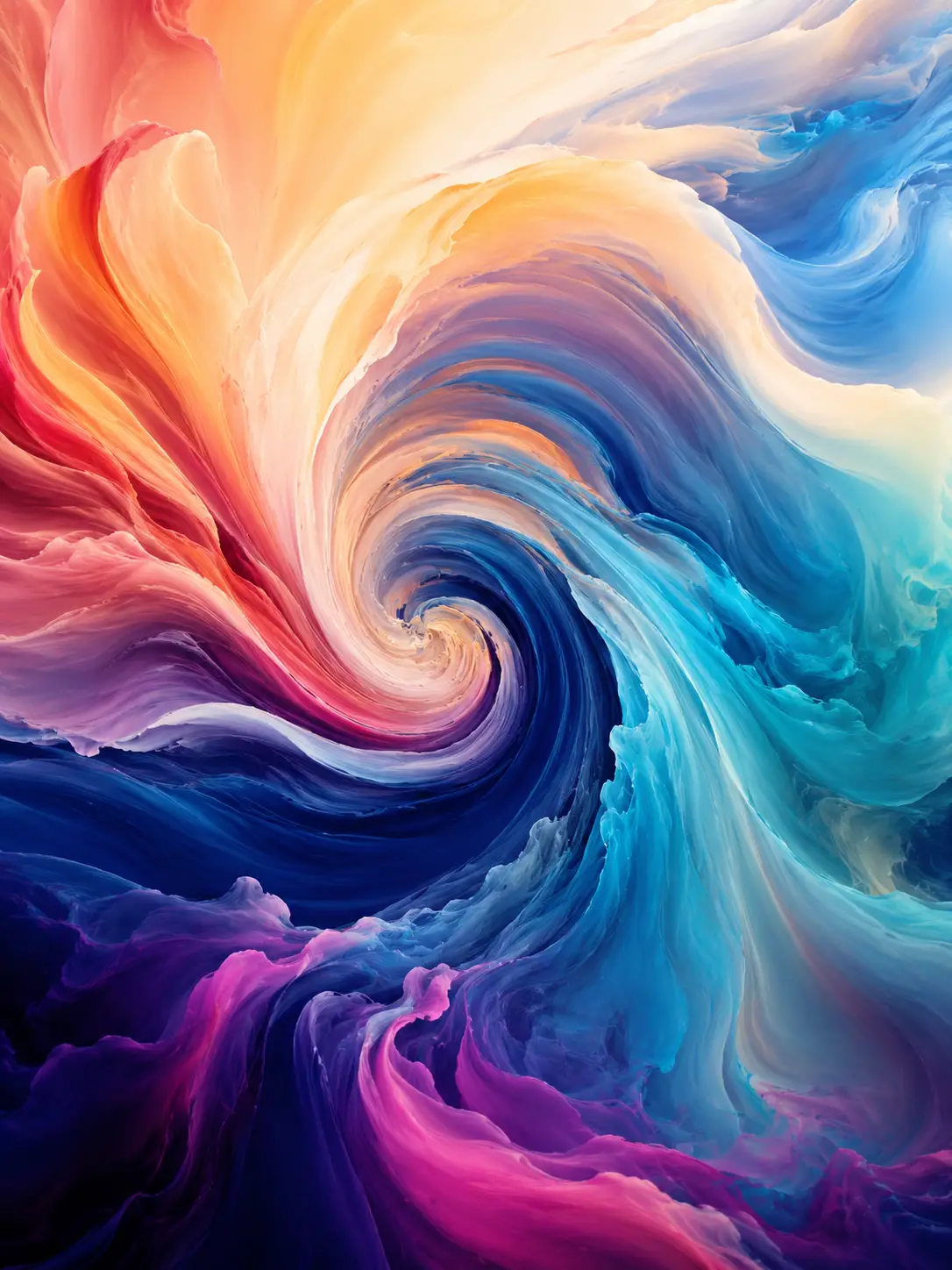 Remolino abstracto de colores agradables en composición equilibrada