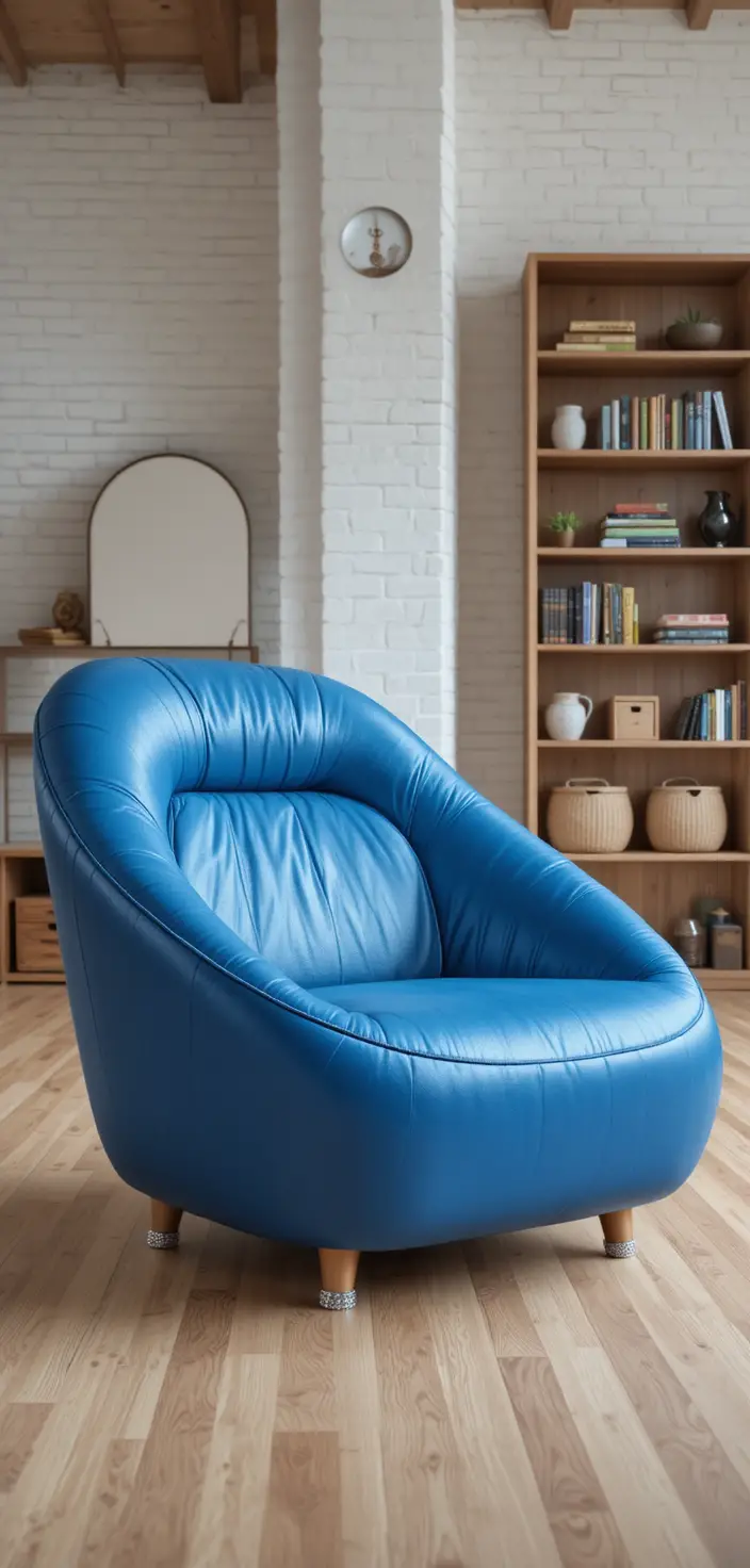 Poltrona lounge ergonômica moderna em loft claro