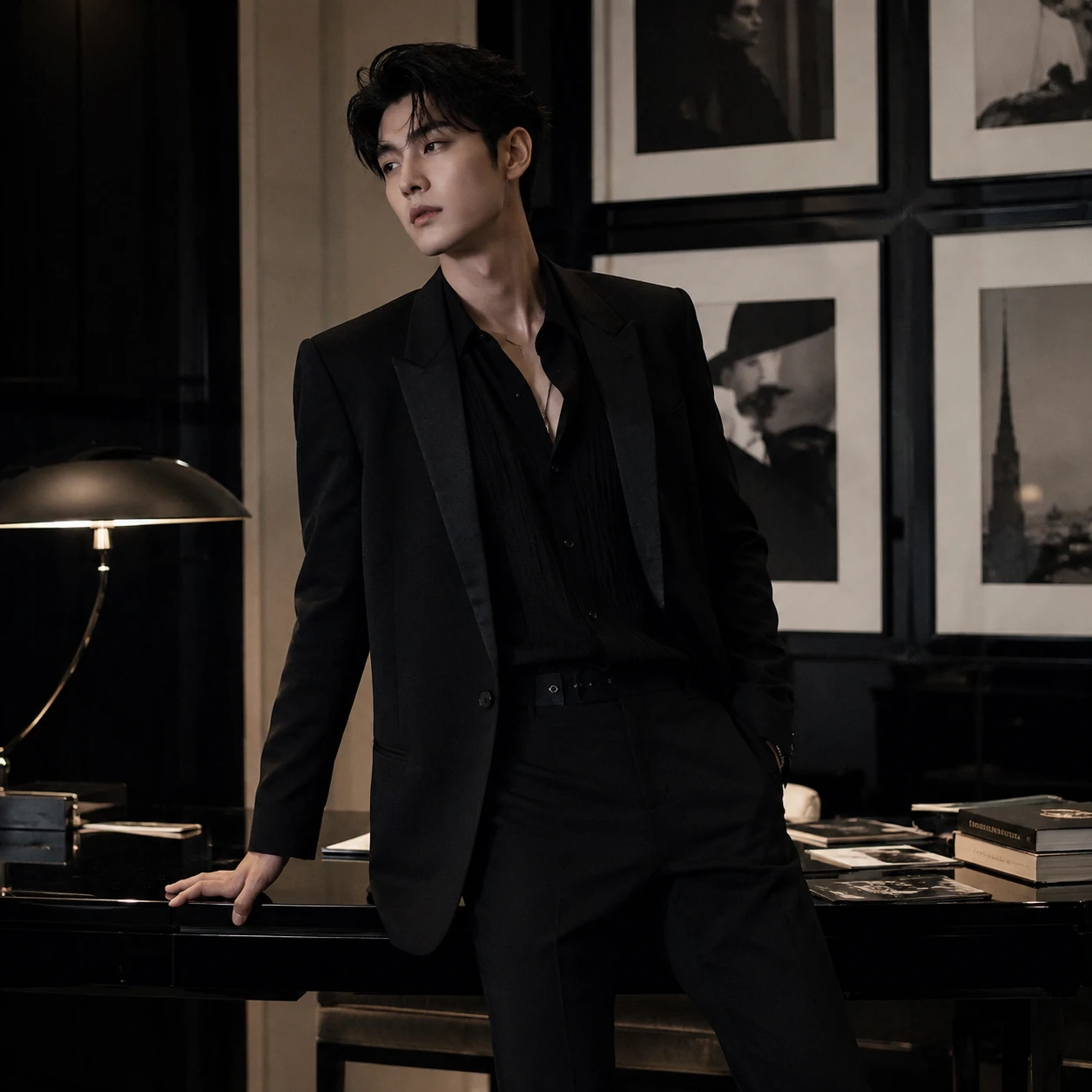 Stylish young Asian male executive in fashion attire