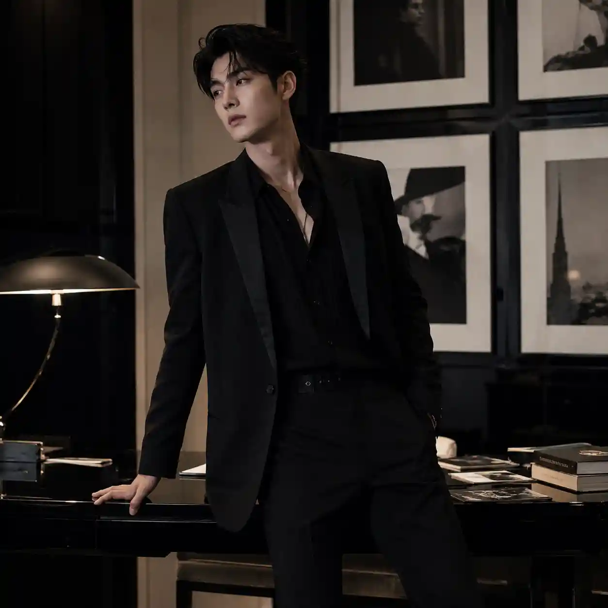 Stylish young Asian male executive in fashion attire