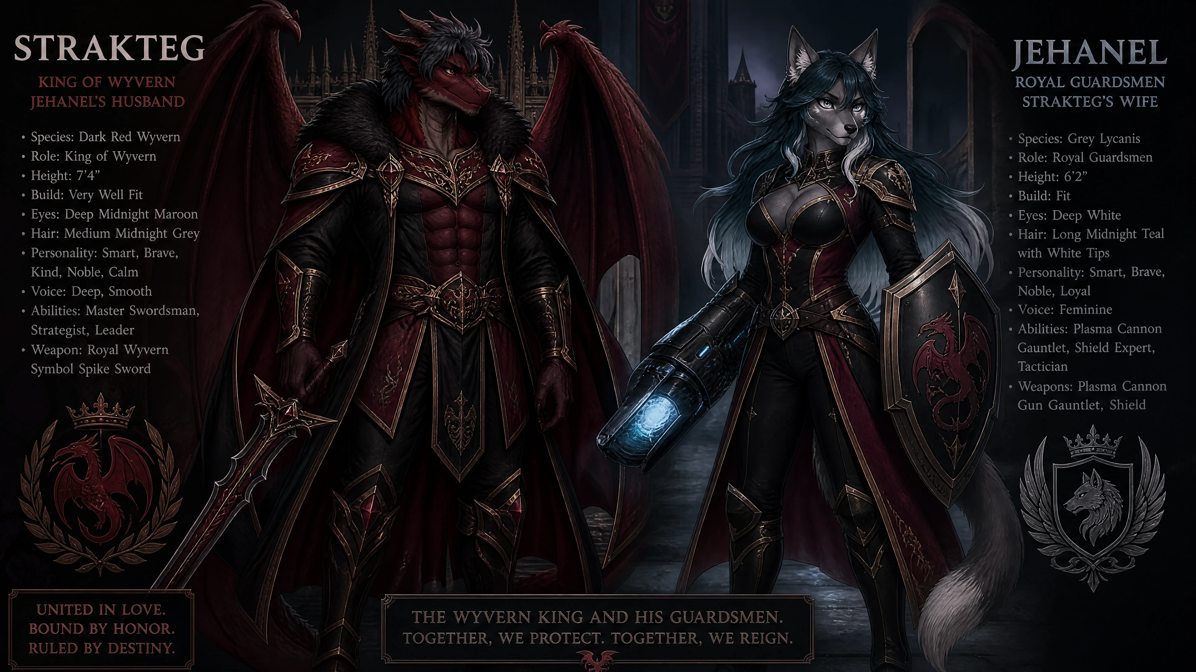 Rey wyvern antropomórfico regio de porte majestuoso